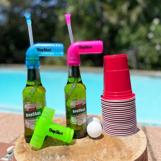 DopShot Ultimate Party Bundle: 2 x DopShots, Double 'Dapter + 22 Cup Beer Pong Set